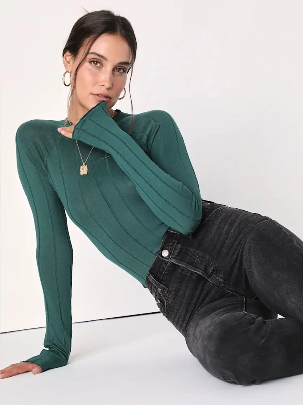 Free People Wide Eyed Mock Neck Top - Size XL, Alpine Trail